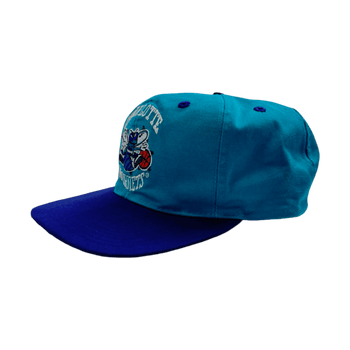 Vintage Charlotte Hornets Snapback Hat Blue