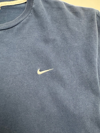 Vintage 2000s Nike Side Swoosh Tee Navy