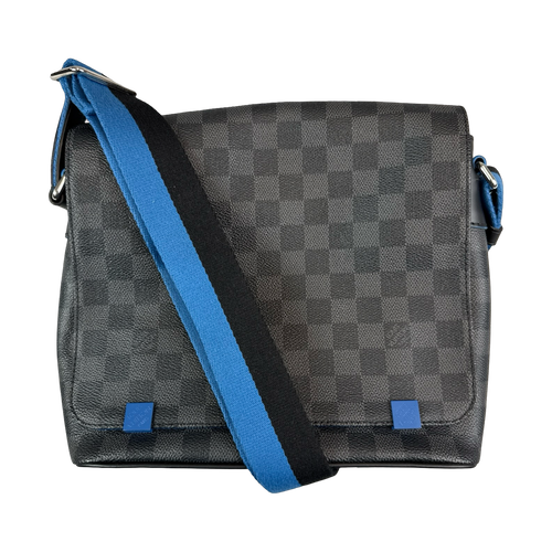 Louis Vuitton Damier Graphite District PM Blue Trim | Vintage Clothing Store Canada