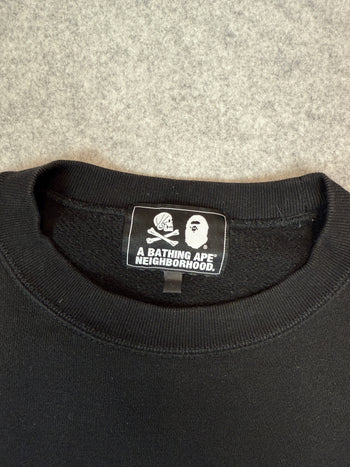 BAPE x Neighborhood Ape Skull Crewneck Black (USED)