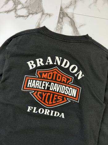 Vintage 2000 Harley Davidson Brandon Pocket L/S Tee Black