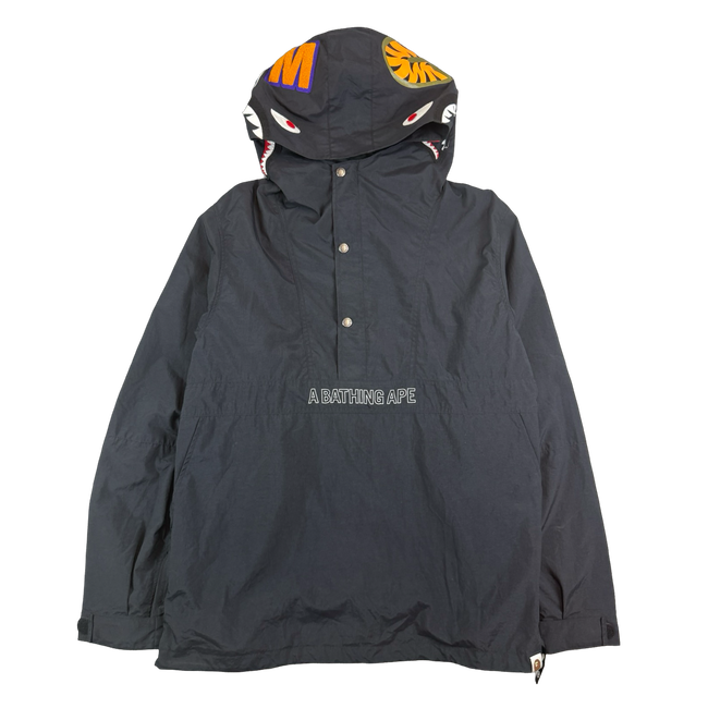BAPE Shark Hooded Anorak Jacket Black (USED)