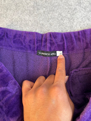 BAPE Camo Velour Shorts Purple (USED)