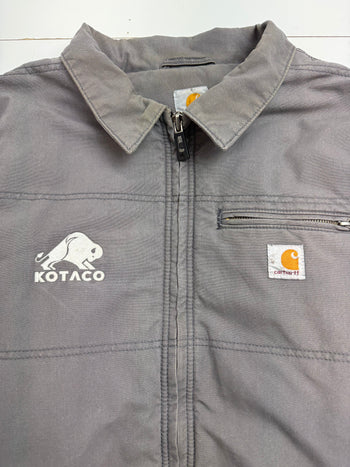 (L) Carhartt Fleeced Lined Zip-Up Jacket Grey