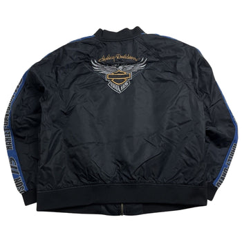 (M) Vintage Harley Davidson Bomber Jacket Black/Blue