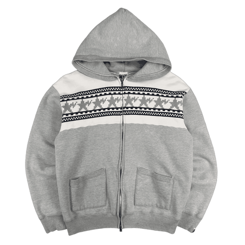 2000s BAPE Pattern Full Zip Hoodie Grey (USED) | Vintage Clothing Store Canada