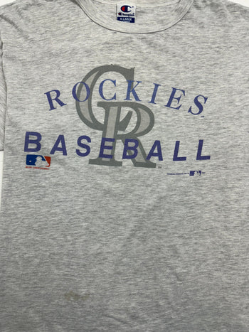 (L) Vintage '94 Champion Colorado Rockies Tee Grey