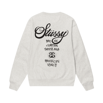 Stussy World Tour Crewneck Ash Heather
