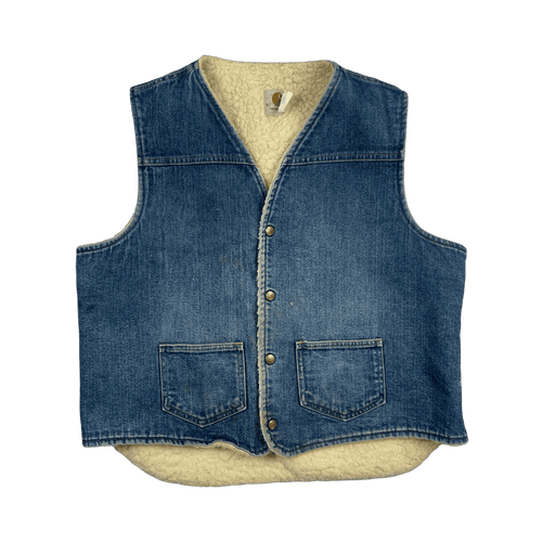Vintage 90s Carhartt Sherpa Lined Vest Denim | Vintage Clothing Store Canada