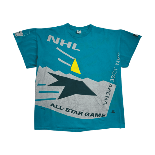Vintage '95 San Jose Sharks All Star Game Tee Turquoise | Vintage Clothing Store Canada