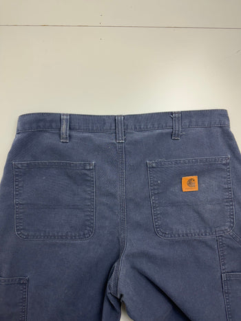 (35) Vintage Carhartt Carpenter Paint Splatter Pants Navy