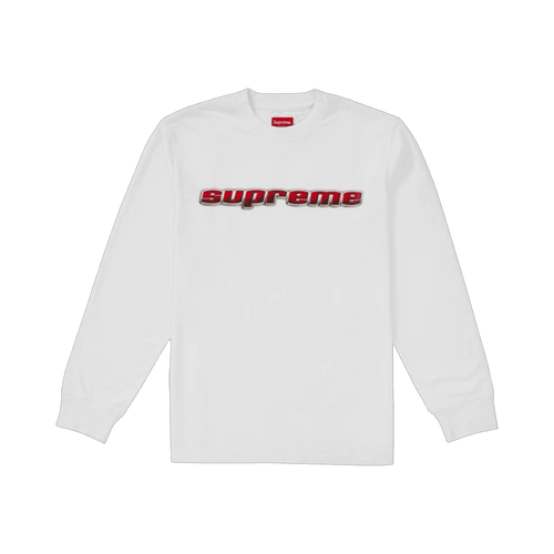 Supreme Chrome Logo L/S Tee White | Vintage Clothing Store Canada