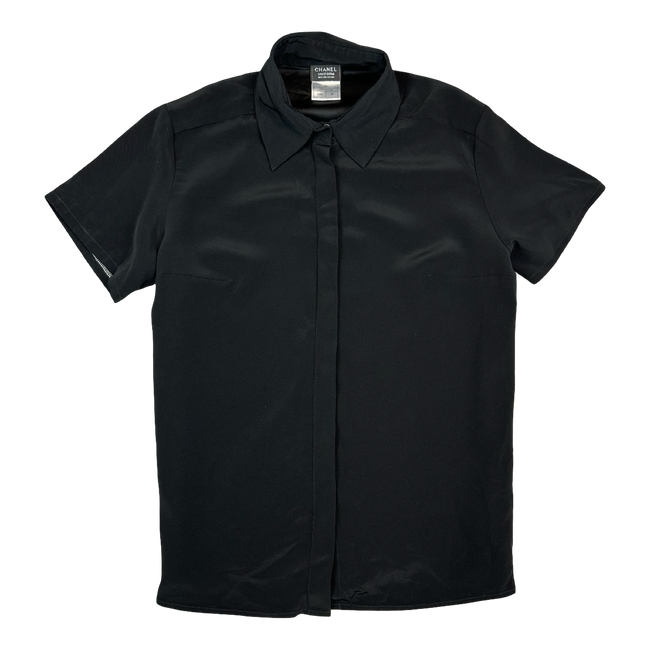 Women's Chanel Uniform Button Up Tee Black