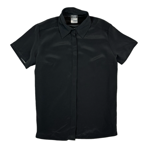 Women's Chanel Uniform Button Up Tee Black | Vintage Clothing Store Canada