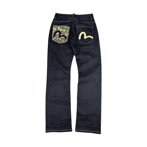 Vintage Evisu Double Seagull Dark Wash Denim Pants | Vintage Clothing Store Canada