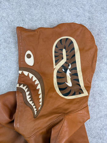 BAPE Sheep Skin Leather Shark Full Zip Jacket (USED)