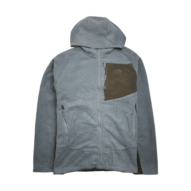 (XL) The North Face Hooded Fleece Zip Jacket Blue