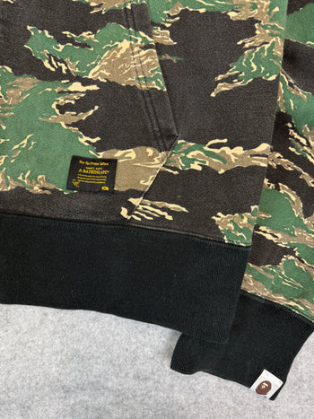 BAPE Shark Tiger Camo Full Zip Hoodie Green (USED)