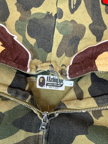 BAPE Ape Head Full Zip Hoodie Camo Green (USED)