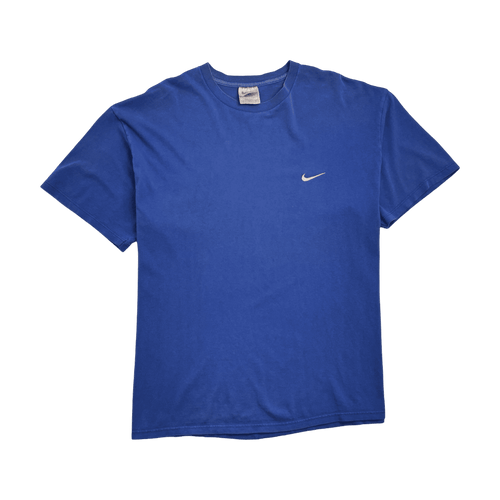 Vintage 90s Nike Side Swoosh Tee Blue | Vintage Clothing Store Canada