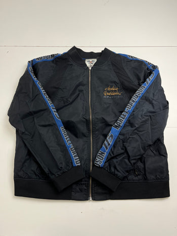(M) Vintage Harley Davidson Bomber Jacket Black/Blue