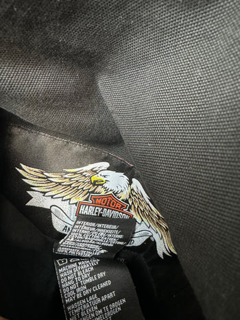 (3XL) Vintage Harley Davidson Hooded Canvas Reversible Jacket