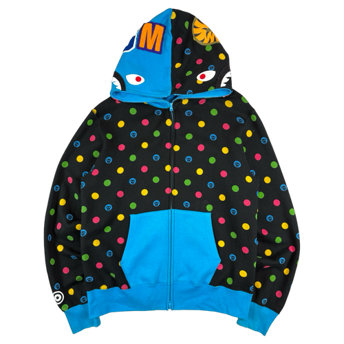 BAPE Dot Milo Shark Full Zip Black/Blue (USED) | Vintage Clothing Store Canada