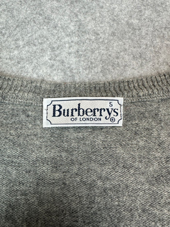 Women's Burberry Wool V Neck Knit Grey