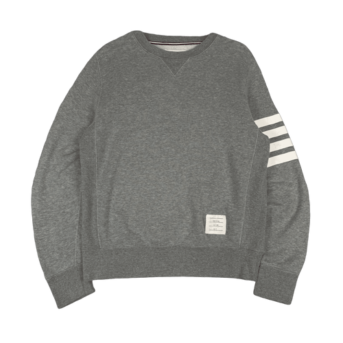 Thom Browne 4-bar Striped Sweatshirt Gray (USED) | Vintage Clothing Store Canada