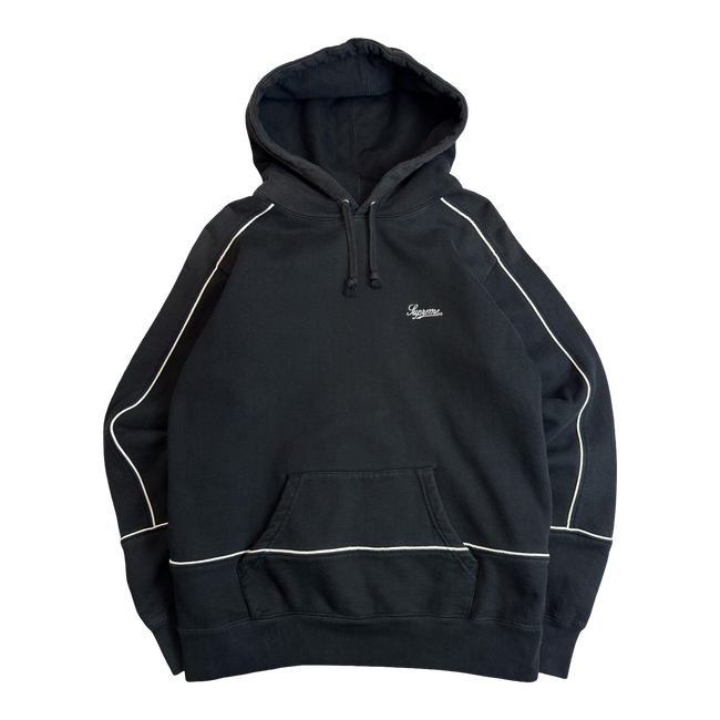 Supreme Piping Hoodie Black (USED)