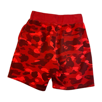 BAPE Color Camo Shark Sweatshorts Red (USED)