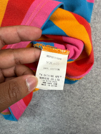 BAPE Baby Milo Striped Polo Tee Multi Color (USED)