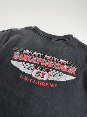 Vintage 2000s Harley Davidson Wisconsin Tee Black