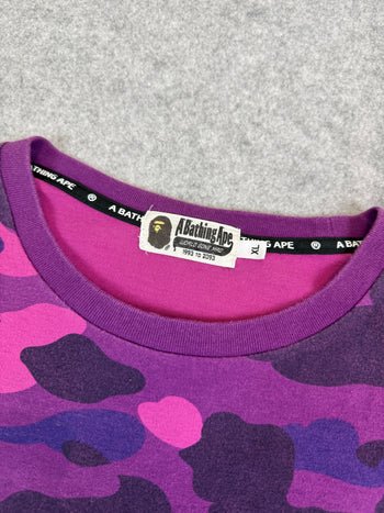 BAPE Color Camo Sleeve Logo L/S Tee Purple