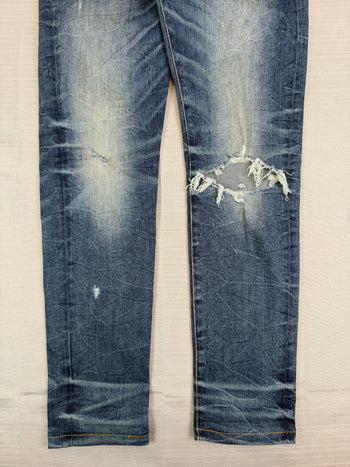 Amiri MX1 Distressed Biker Jeans Blue (USED)