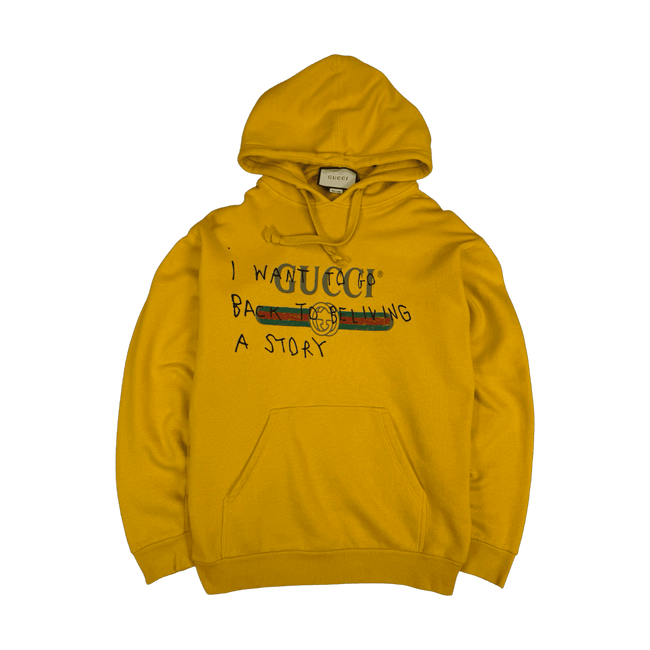 Gucci Coco Capitan Logo Print Hoodie Yellow (USED)