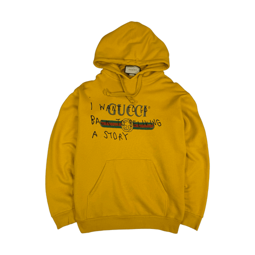 Gucci Coco Capitan Logo Print Hoodie Yellow (USED) | Vintage Clothing Store Canada