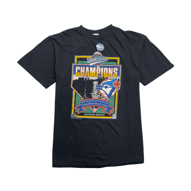 (L) Vintage '92 Toronto Blue Jays Souvenir Edition Tee Black