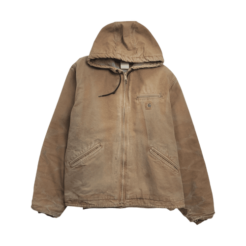 Vintage Carhartt Sherpa Lined Detroit Hooded Jacket Tan | Vintage Clothing Store Canada