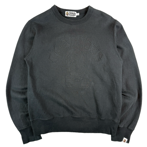 BAPE Blacked Out College Sweatshirt Black (USED) | Vintage Clothing Store Canada
