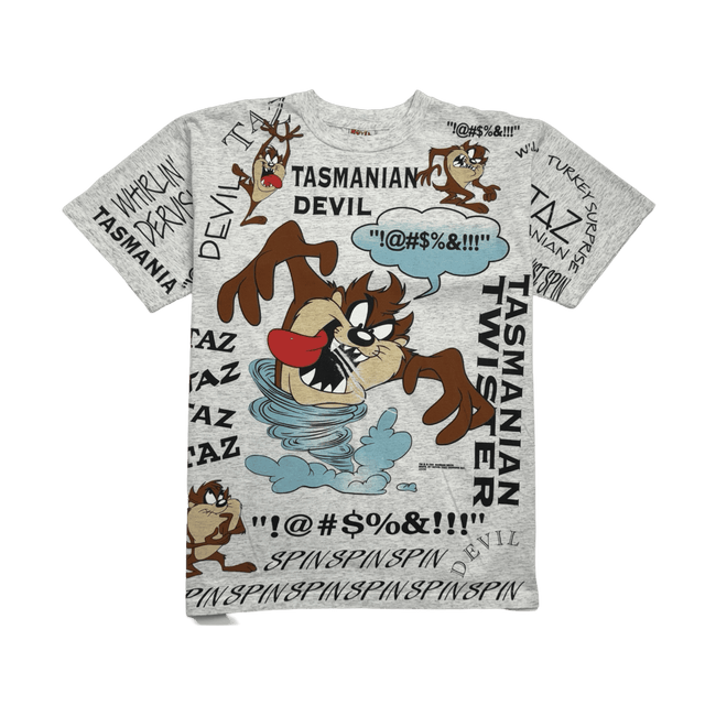 Vintage '95 Tasmanian Devil AOP Tee Light Grey