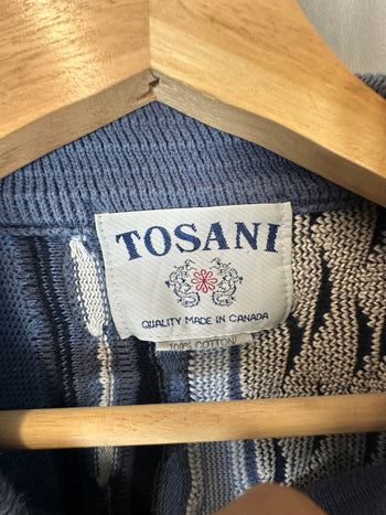 Vintage Tosani 3D Textured Knit Sweater Blue