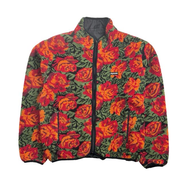 Supreme Roses Sherpa Fleece Reversible Jacket Red (USED)