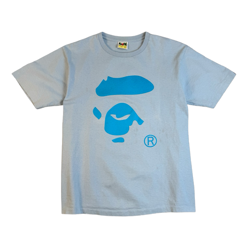BAPE Ape Face Tee Light Blue (USED) | Vintage Clothing Store Canada