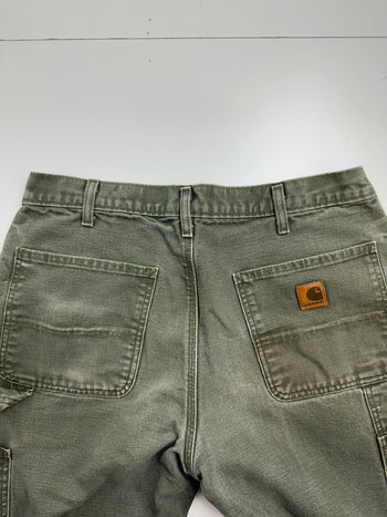 (34) Vintage Carhartt Carpet Lined Carpenter Pants Olive