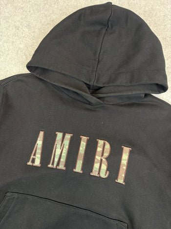 Amiri Camo Fill Logo Hoodie Black (USED)