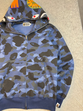 BAPE Shark Camo Full Zip Hoodie Blue (USED)