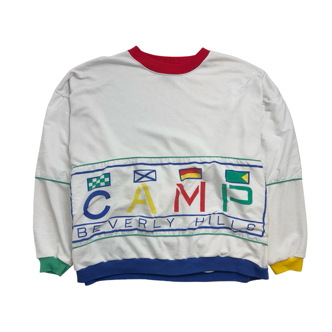 Vintage 90s Camp Beverly Hills Sweatshirt White