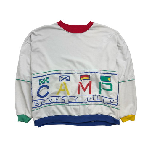 Vintage 90s Camp Beverly Hills Sweatshirt White | Vintage Clothing Store Canada