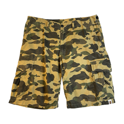 BAPE 1st Camo Cargo Shorts Yellow (USED) | Vintage Clothing Store Canada